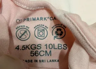 Set 2 body bimba rosa Primark 56CM