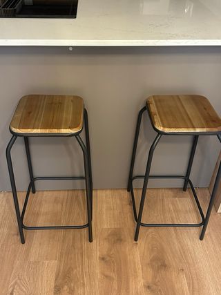 Taburetes de cocina madera y metal