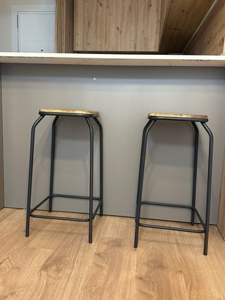 Taburetes de cocina madera y metal
