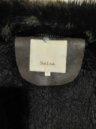 Cazadora efecto piel marrón mujer Salsa