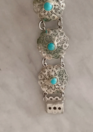 Bracciale 925 filigrana e turchesi