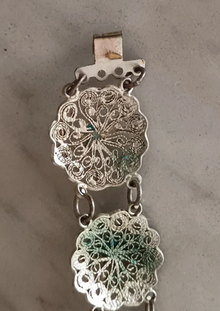 Bracciale 925 filigrana e turchesi