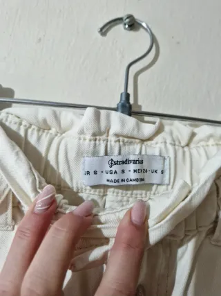 Pantalones beige paper bag