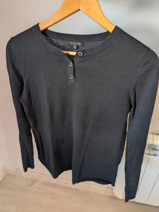 Camiseta Cashmere Massimo Dutti Negra Talla M