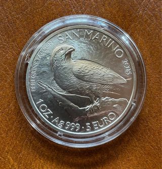 Onza Plata San Marino Halcón Peregrino 2025