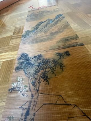 Kakemono Giapponese Vintage Dipinto a Mano