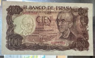 Billete 100 pesetas 1970 Falla Bajísimo