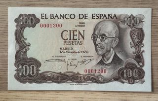 Billete 100 pesetas 1970 Falla Bajísimo