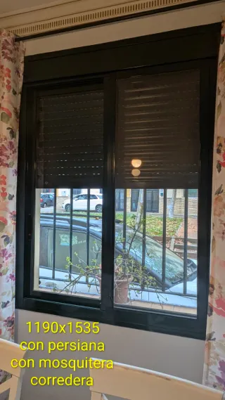 Ventana corredera aluminio verde diferentes medida