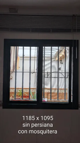 Ventana corredera aluminio verde diferentes medida