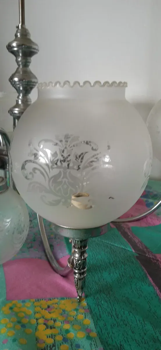 Lámpara Vintage 9 Tulipanes Cristal