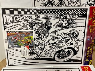 Lote 3 laminas grandes Terciart. Motos 1