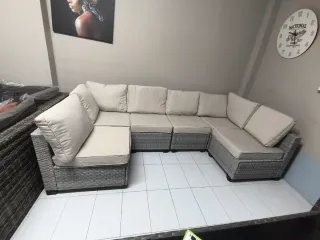 Conjunto Muebles Exterior Ratán Gris Beige