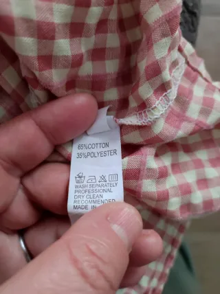 Camisa Vichy Rosa y Beige Talla Única