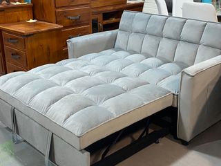 SOFA CAMA GRIS TERCIOPELO COMODO