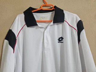Camiseta Polo Lotto Blanca y Negra