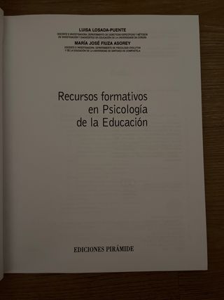 Recursos formativos en Psicología de la Educación