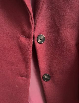Abrigo de paño burdeos talla S