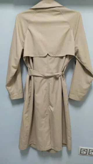 Gabardina larga beige talla S