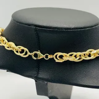 GARGANTILLA ABALORIOS PERA UVAS Y CEREZAS. 18K.