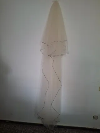 Vestido de Novia Blanco con Flores Negras