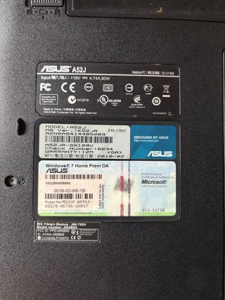 Portátil Asus Negro para Piezas con cargador OFERT