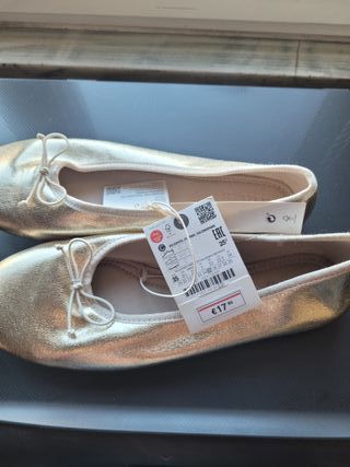 Bailarinas Zara doradas Talla 35