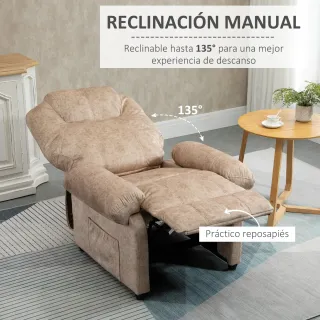Sillón Relax Reclinable Manual Beige