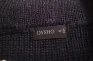 Chaqueta Oysho lana azul marino con lazada