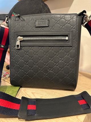 Borsa a spalla Gucci nera da uomo