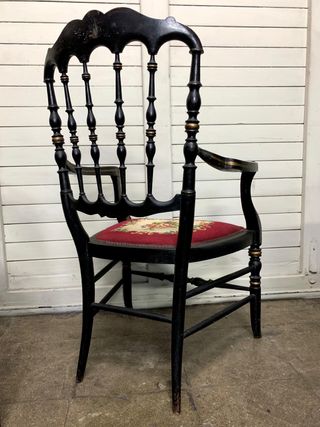 Pareja de sillas antiguas madera y tela