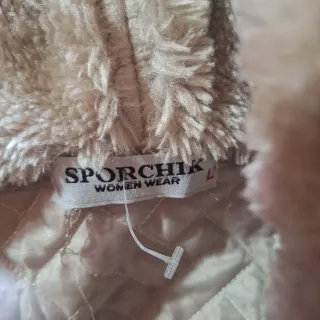 Spolverino trapuntato beige con pelliccia