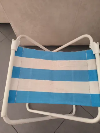 Silla  Plegable Rayas Azul y Blanco