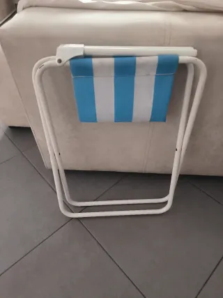 Silla  Plegable Rayas Azul y Blanco