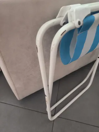 Silla  Plegable Rayas Azul y Blanco