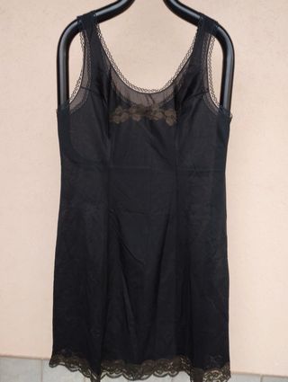 Sottoveste nera vintage pizzo taglia M/L