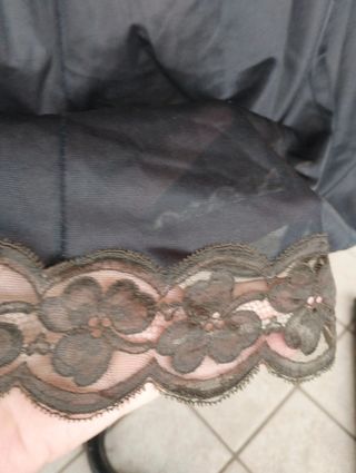 Sottoveste nera vintage pizzo taglia M/L