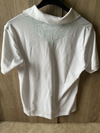 Polo Lacoste Blanco y Verde Talla L