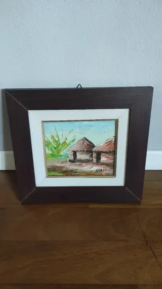 2 Quadri Vintage Olio Su Tela