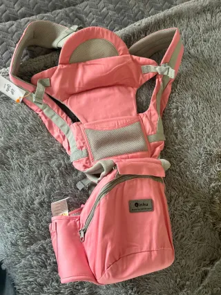 Mochila portabebés rosa