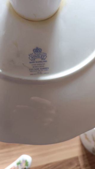 Conjunto Aynsley Tarta y Te Porcelana