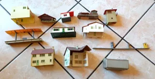 Lotto Edifici Costruzioni per Plastico H0 vintage