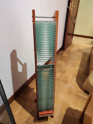 Organizador de CDs Madera y Cristal