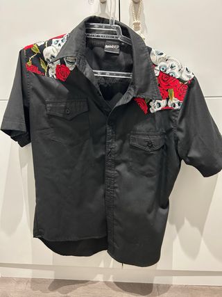 Camisa BANNED Calaveras Rockabilly Talla M