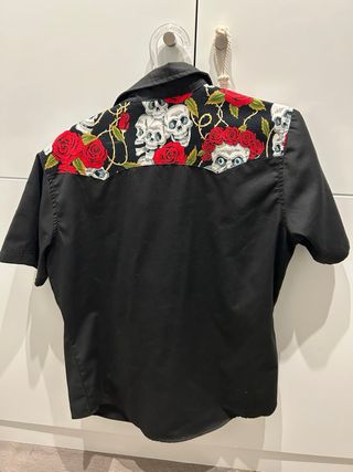 Camisa BANNED Calaveras Rockabilly Talla M