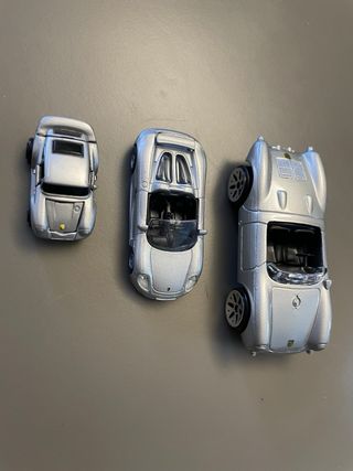 5 Modellini Porsche Argento Varie Misure