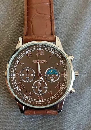 Orologio da uomo Geneva marrone e argento