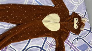 Pigiama per bambini ragazzo marrone a pois