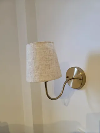 2 Apliques de Pared Dormitorio Tela y Metal