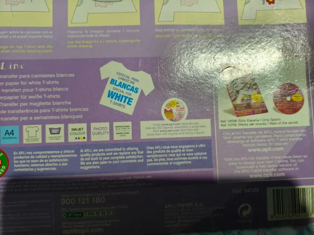 Lote 19 hojas Transfer Paper Apli